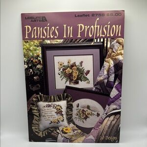Leisure Arts Pansies In Profusion Cross-Stitch Booklet #2758